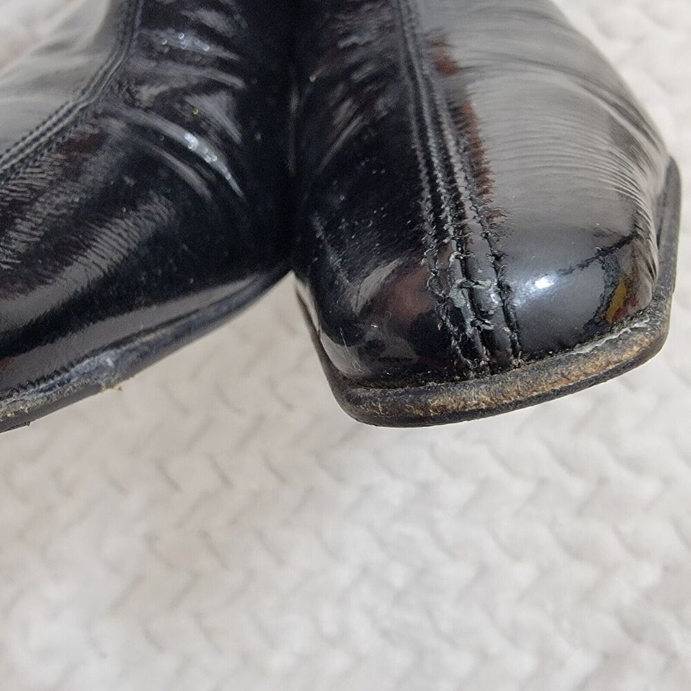 Aquatalia By Marvin K. Black Patent Weatherproof Pointed Toe Ankle Boot Size 8.5 - Picture 7 of 16